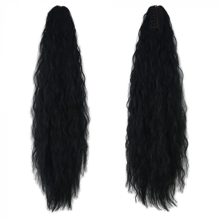 Tokalı Kabarık Dalgalı At Kuyruğu / Siyah