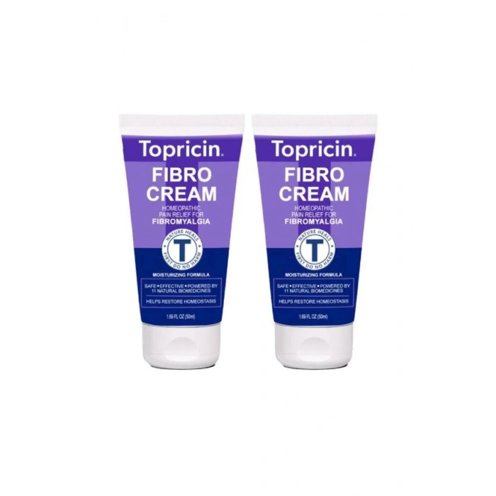Topricin Fibro Kas Bel Bacak Sırt Ağrılarını Teskin edici Masaj ve Bakım Kremi 50 ml x 2 ad