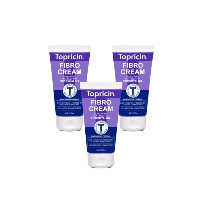 Topricin Fibro Kas Bel Bacak Sırt Ağrılarını Teskin edici Masaj ve Bakım Kremi 50 ml x 3 ad