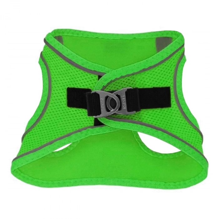 Üç Kilitli Sportif Kedi Köpek Göğüs Tasması 20-24 cm XXX-Small Yeşil