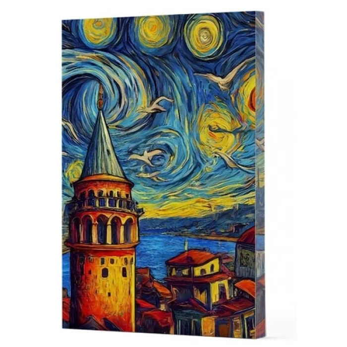 Van Gogh 5 - Galata Çizgili Yan Boyamalı Defter