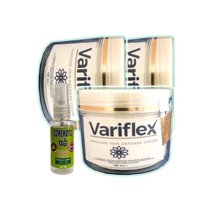 Variflex Bacak Bakımı Kremi 100 ml x 3 adet + Çörek Otu Yağı 30 ml