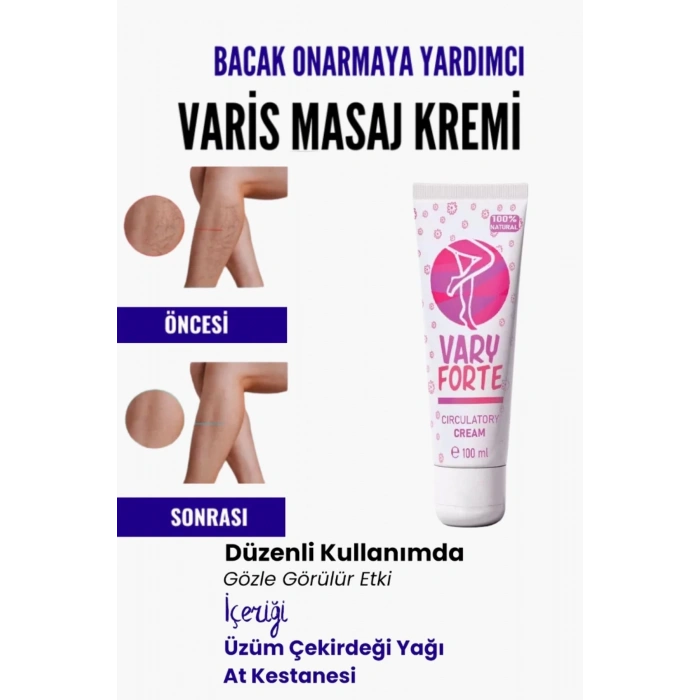 Var.is Bölgesi Için Bacak Onarmaya Yardımcı Besleyici Varyforte Masaj Kremi 100ml