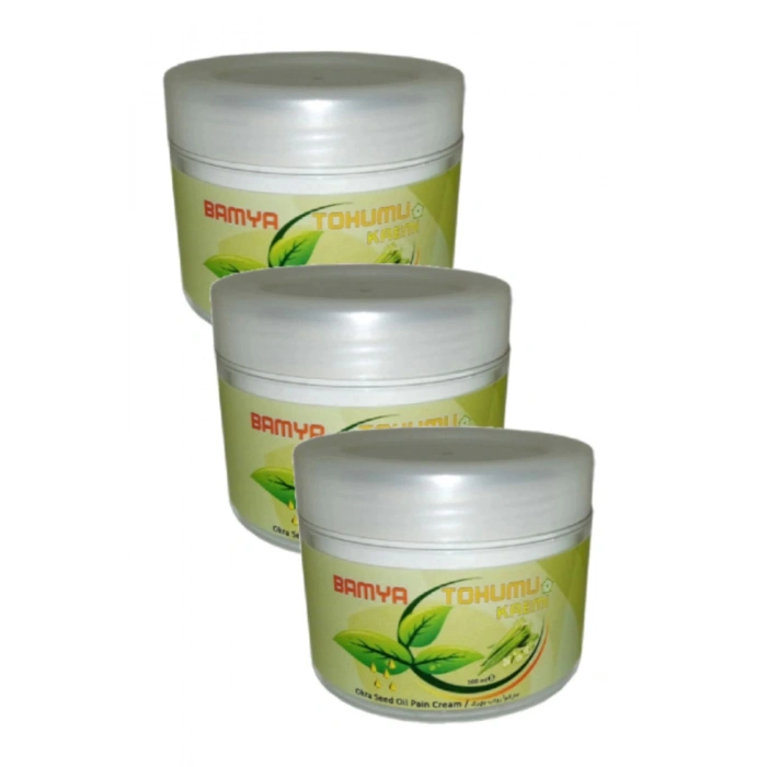 Vücut Agrılarına iyi gelen Bamya Tohumu Yağlı Masaj Kremi 100 ml x 3 adet