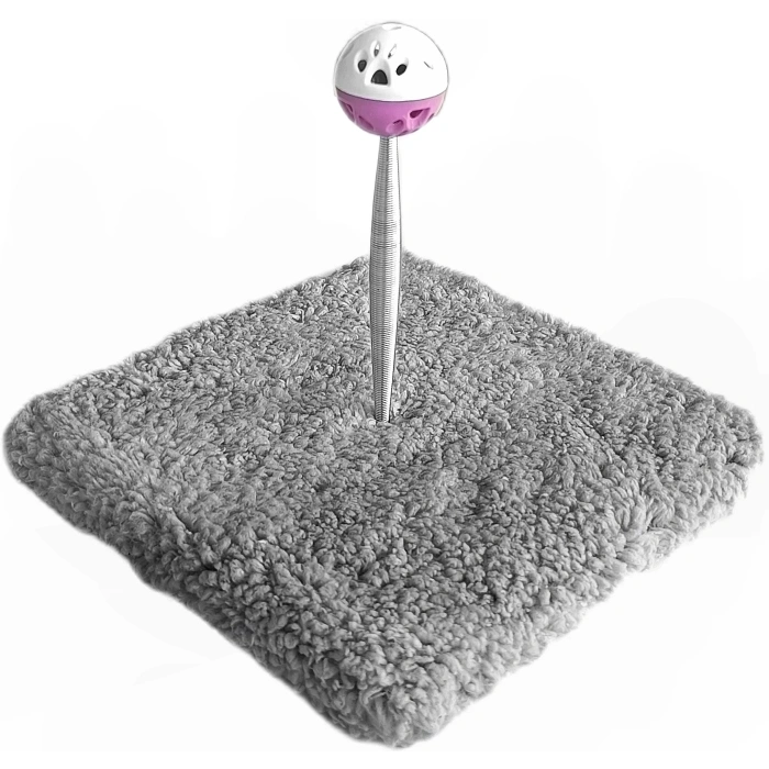 Yaylı Toplu Hacıyatmaz Kedi Aktivite Oyuncağı 16-20 cm Gri