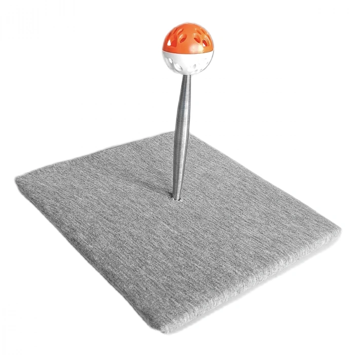 Yaylı Toplu Hacıyatmaz Kedi Aktivite Oyuncağı 16-20 cm Pamuklu Gri