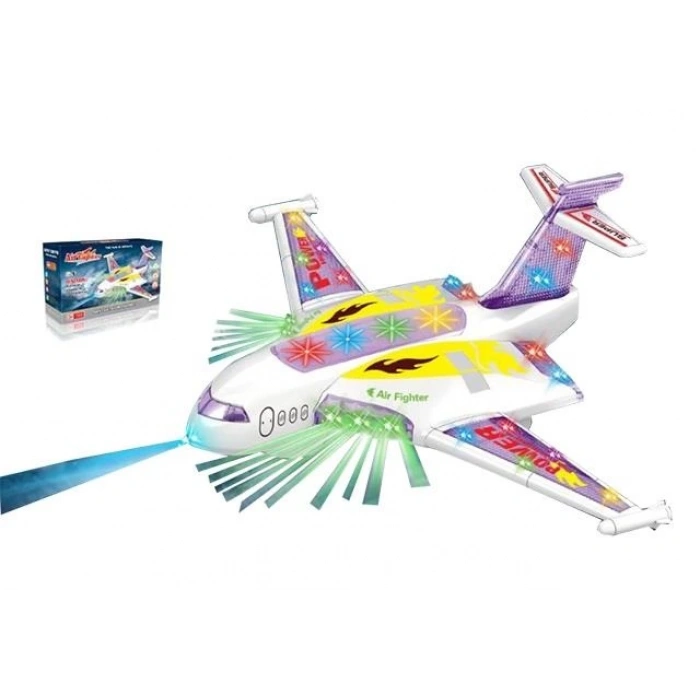 Yerde Gezen Işıklı Sesli Çarp Dön Uçak 37x27 Cm