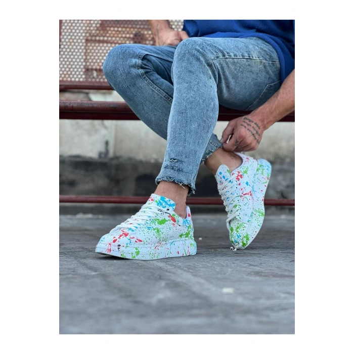 Yeşil Boyalı Erkek Casual Ayakkabı