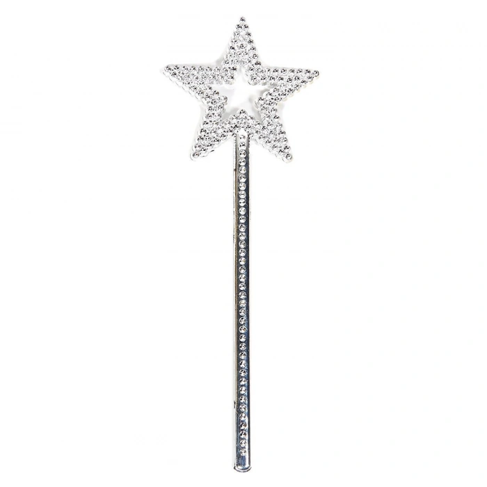 Yıldız Model Peri Asası Melek Asası Prenses Asası Metalize Gümüş Renk