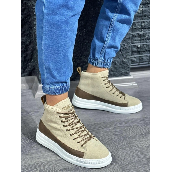 Yüksek Taban Ayakkabı C- Vizon Süet