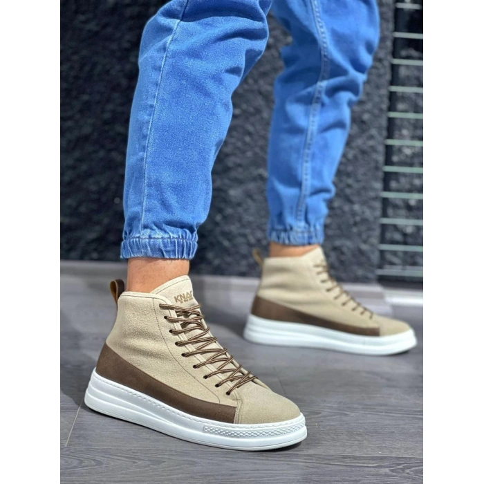 Yüksek Taban Ayakkabı C- Vizon Süet