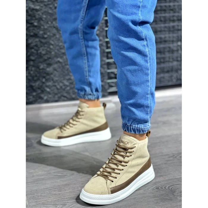 Yüksek Taban Ayakkabı C- Vizon Süet