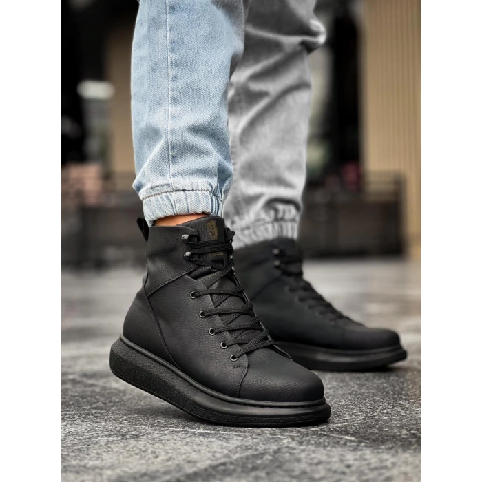 Yüksek Taban Ayakkabı  Siyah (Siyah Taban)