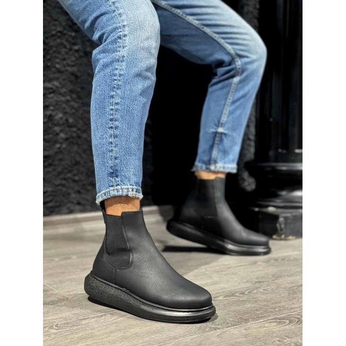 Yüksek Taban Ayakkabı  Siyah (Siyah Taban)