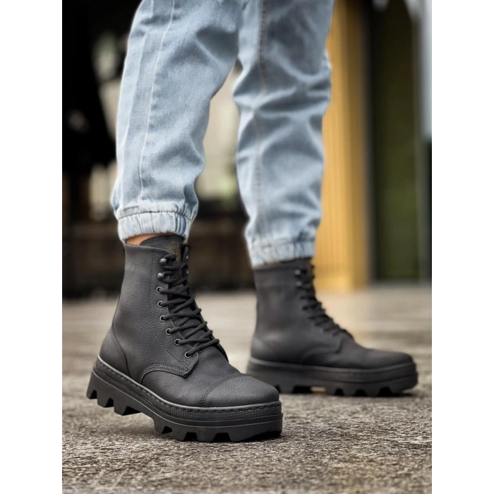 Yüksek Taban Ayakkabı  Siyah (Siyah Taban)