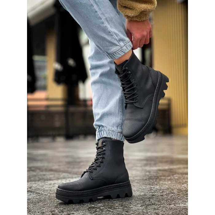 Yüksek Taban Ayakkabı  Siyah (Siyah Taban)