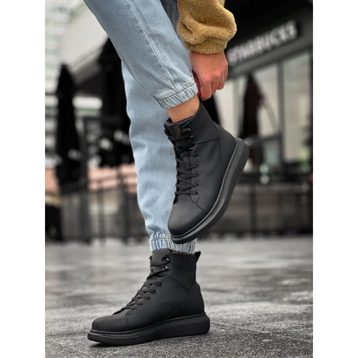 Yüksek Taban Ayakkabı  Siyah (Siyah Taban)