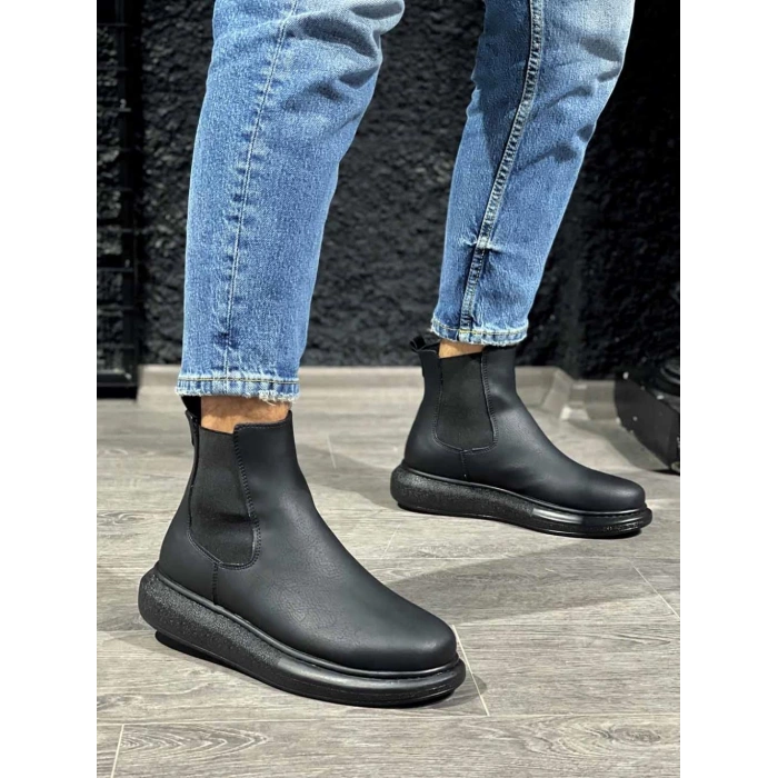 Yüksek Taban Ayakkabı  Siyah (Siyah Taban)