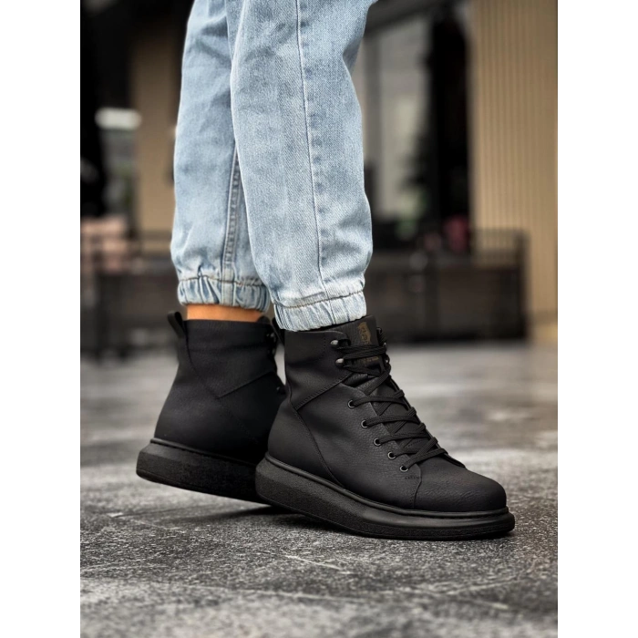 Yüksek Taban Ayakkabı  Siyah (Siyah Taban)