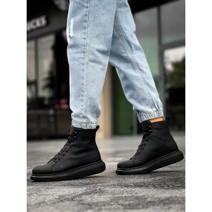 Yüksek Taban Ayakkabı  Siyah (Siyah Taban)