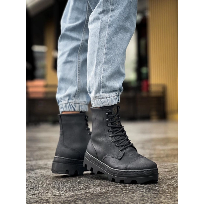 Yüksek Taban Ayakkabı  Siyah (Siyah Taban)