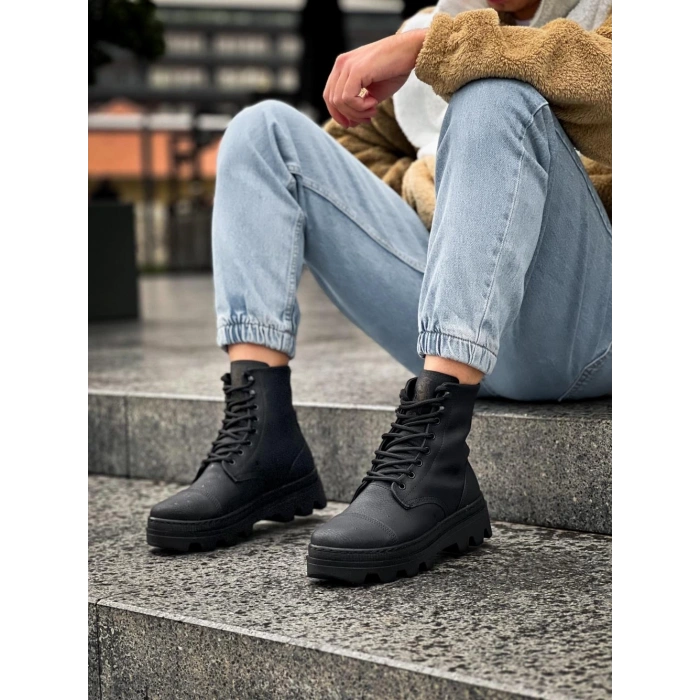 Yüksek Taban Ayakkabı  Siyah (Siyah Taban)