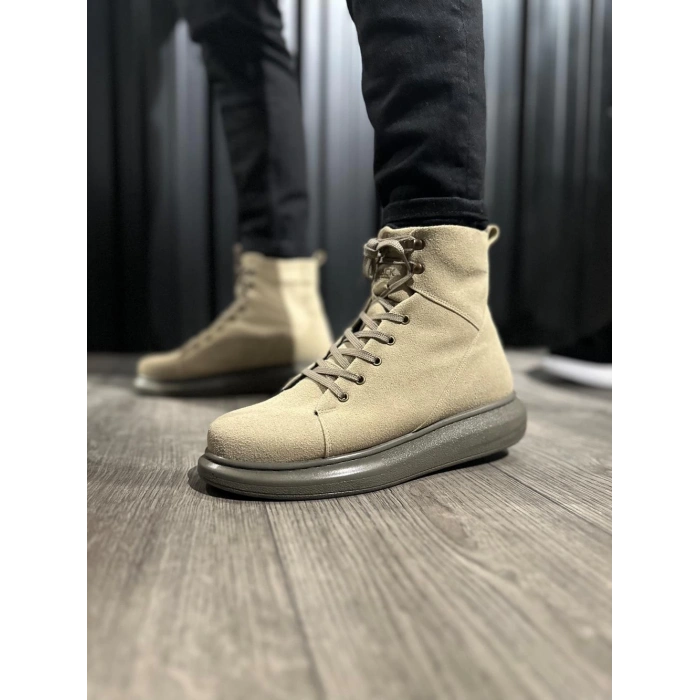 Yüksek Taban Ayakkabı  Vizon Süet