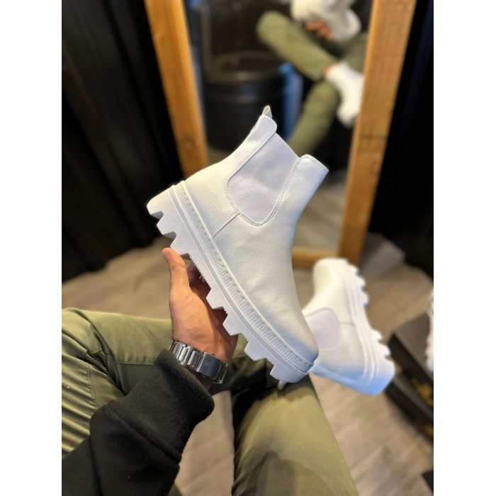 Yüksek Taban Chelsea Bot  Beyaz