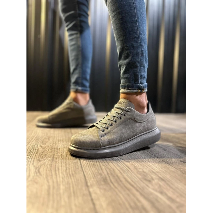 Yüksek Taban Günlük Ayakkabı  Gri (Süet)