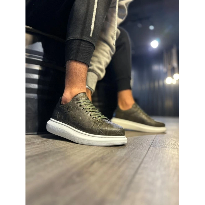 Yüksek Taban Günlük Ayakkabı  Haki (Desenli)