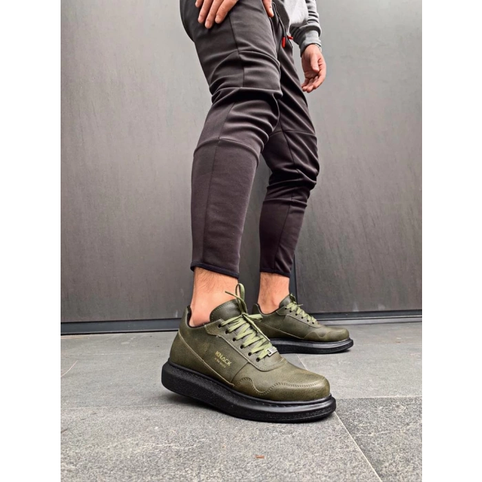 Yüksek Taban Günlük Ayakkabı  Haki (Siyah Taban)