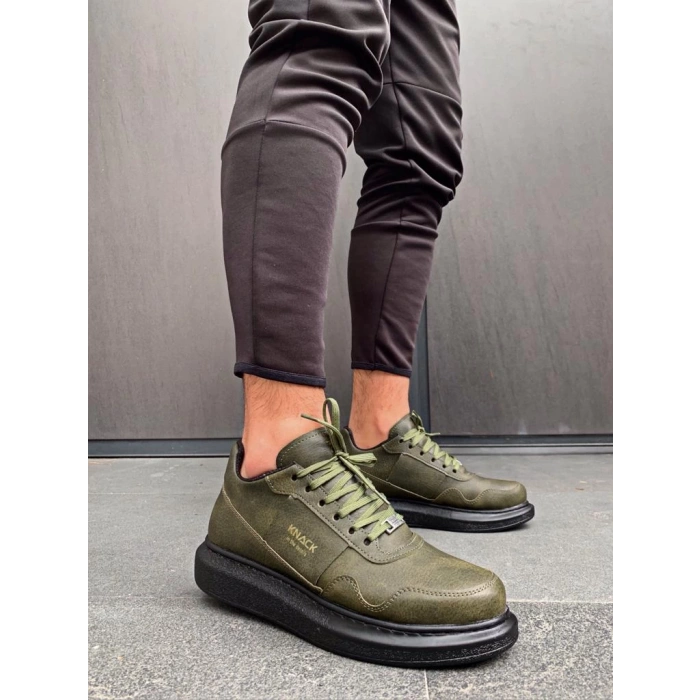 Yüksek Taban Günlük Ayakkabı  Haki (Siyah Taban)