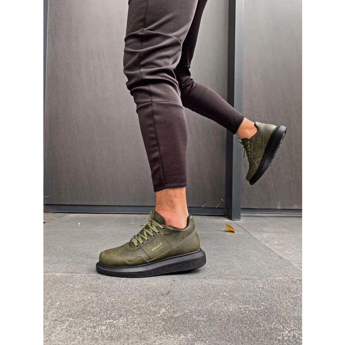 Yüksek Taban Günlük Ayakkabı  Haki (Siyah Taban)
