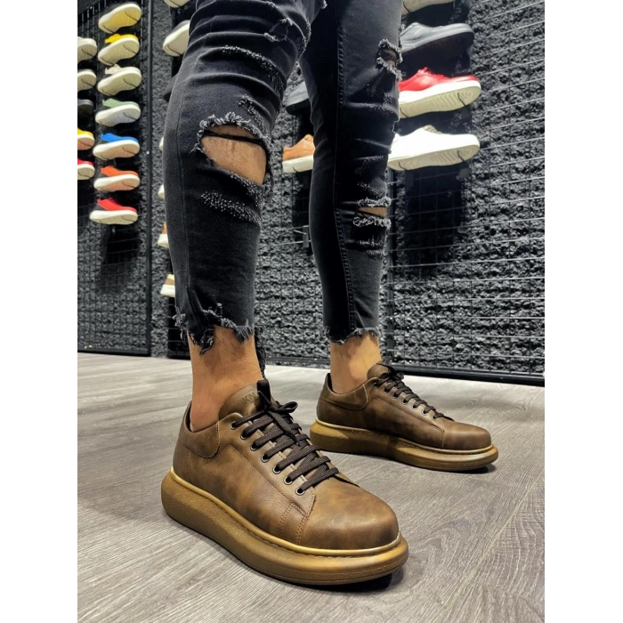 Yüksek Taban Günlük Ayakkabı  Kahverengi (Kahverengi Taban)