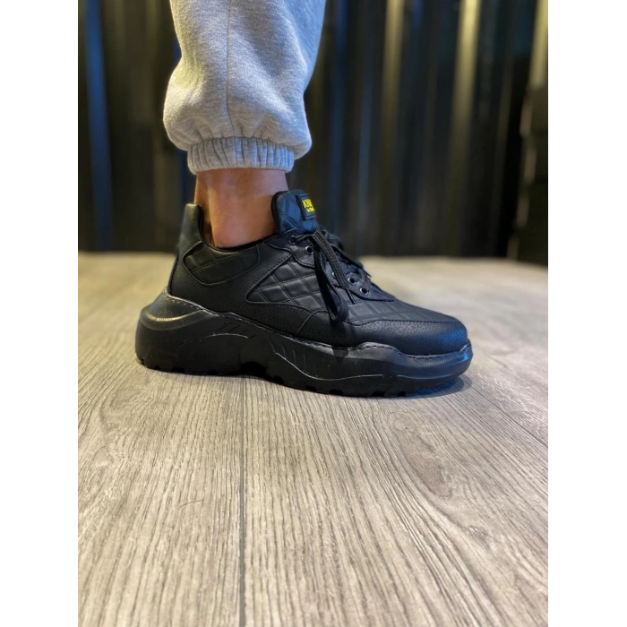 Yüksek Taban Günlük Ayakkabı N Kapitone Siyah (Siyah Taban)