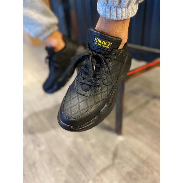 Yüksek Taban Günlük Ayakkabı N Kapitone Siyah (Siyah Taban)