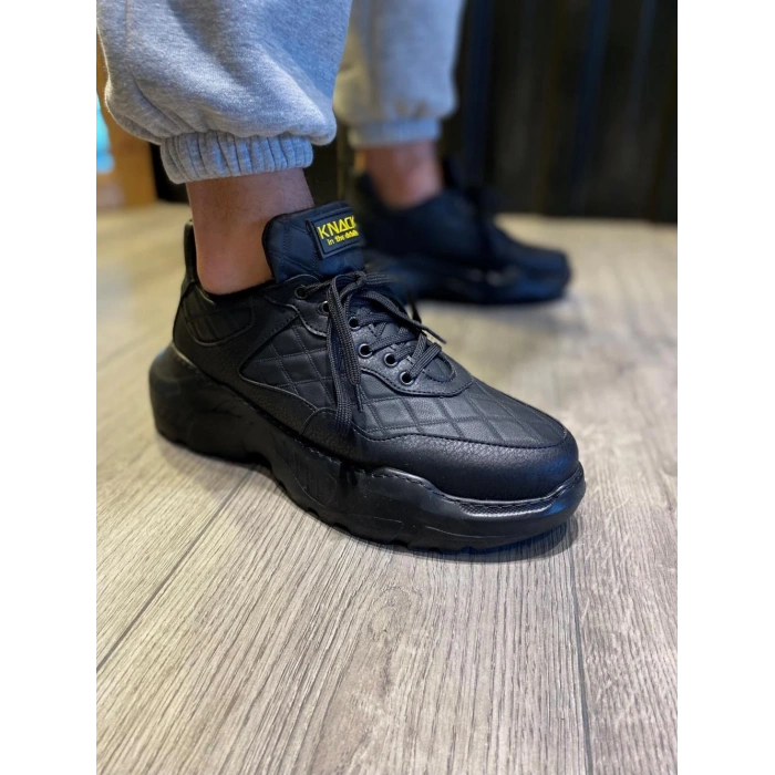 Yüksek Taban Günlük Ayakkabı N Kapitone Siyah (Siyah Taban)