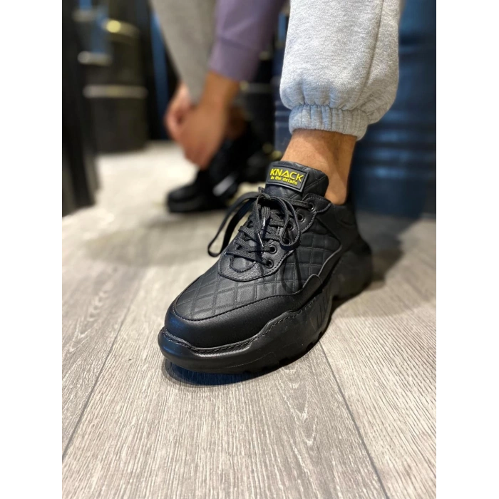 Yüksek Taban Günlük Ayakkabı N Kapitone Siyah (Siyah Taban)