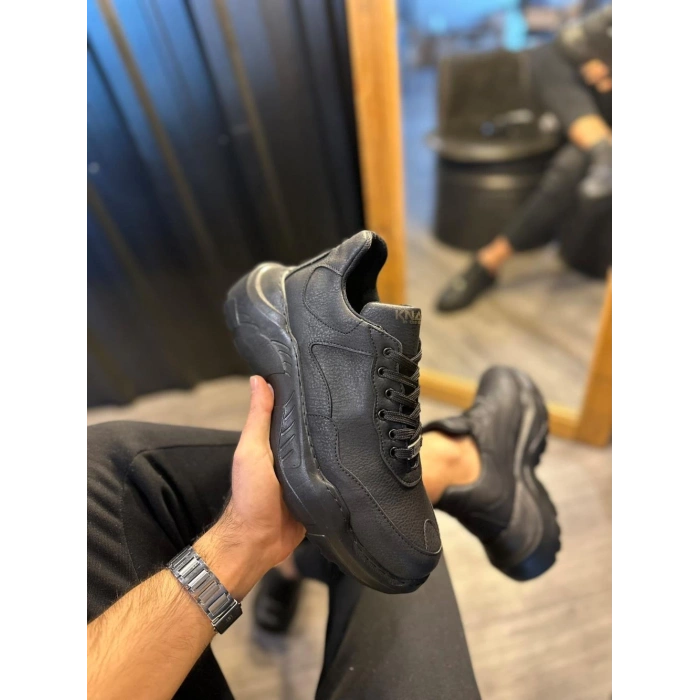 Yüksek Taban Günlük Ayakkabı N Siyah (Siyah Taban)