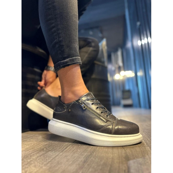 Yüksek Taban Günlük Ayakkabı  Parlak Gri