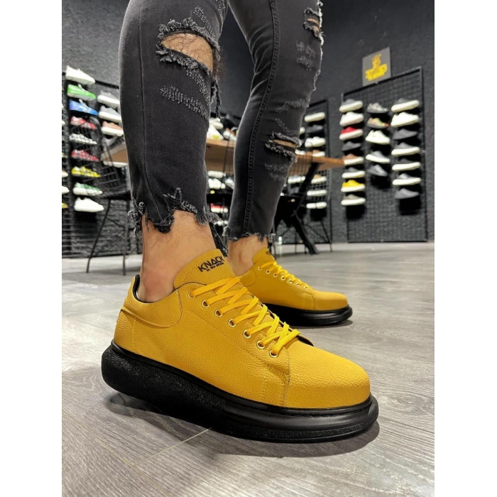 Yüksek Taban Günlük Ayakkabı  Sarı (Siyah Taban)