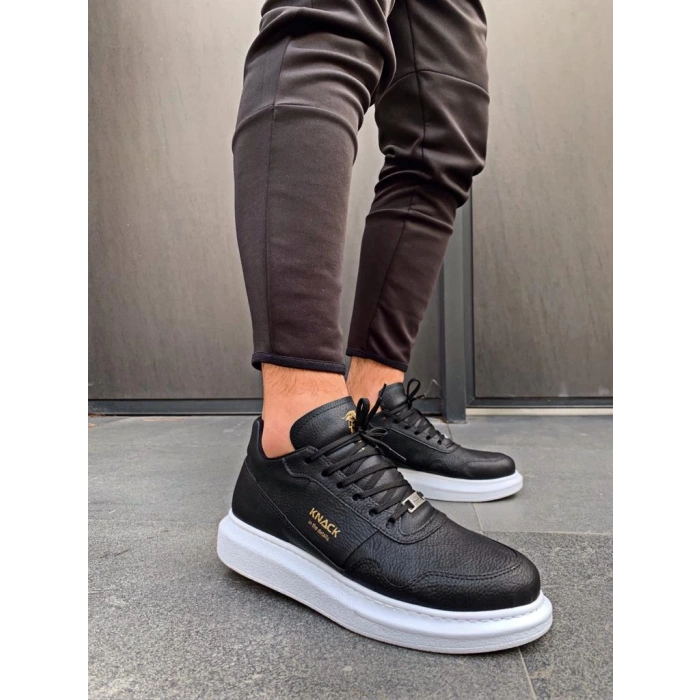 Yüksek Taban Günlük Ayakkabı  Siyah (Beyaz Taban)