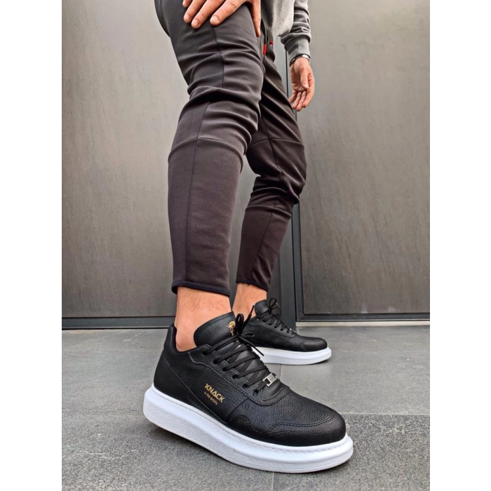 Yüksek Taban Günlük Ayakkabı  Siyah (Beyaz Taban)