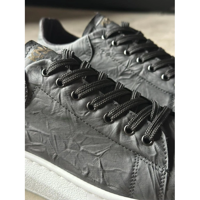 Yüksek Taban Günlük Ayakkabı  Siyah Beyaz Taban (Desenli)