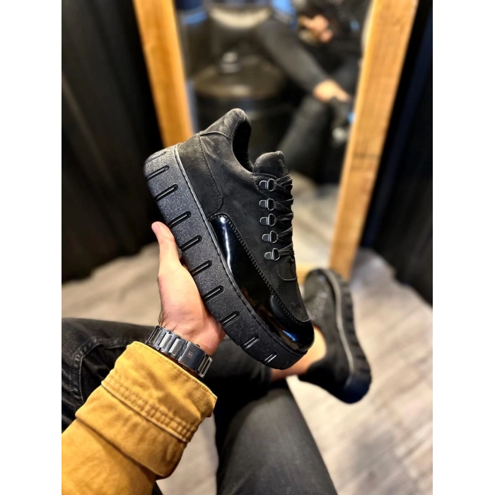 Yüksek Taban Günlük  Ayakkabı  Siyah (Siyah Taban)