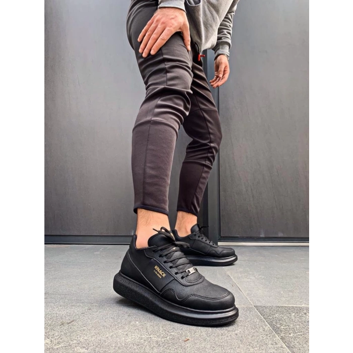 Yüksek Taban Günlük Ayakkabı  Siyah (Siyah Taban)