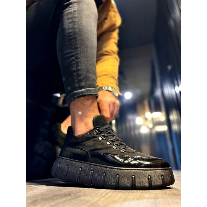 Yüksek Taban Günlük  Ayakkabı  Siyah (Siyah Taban)