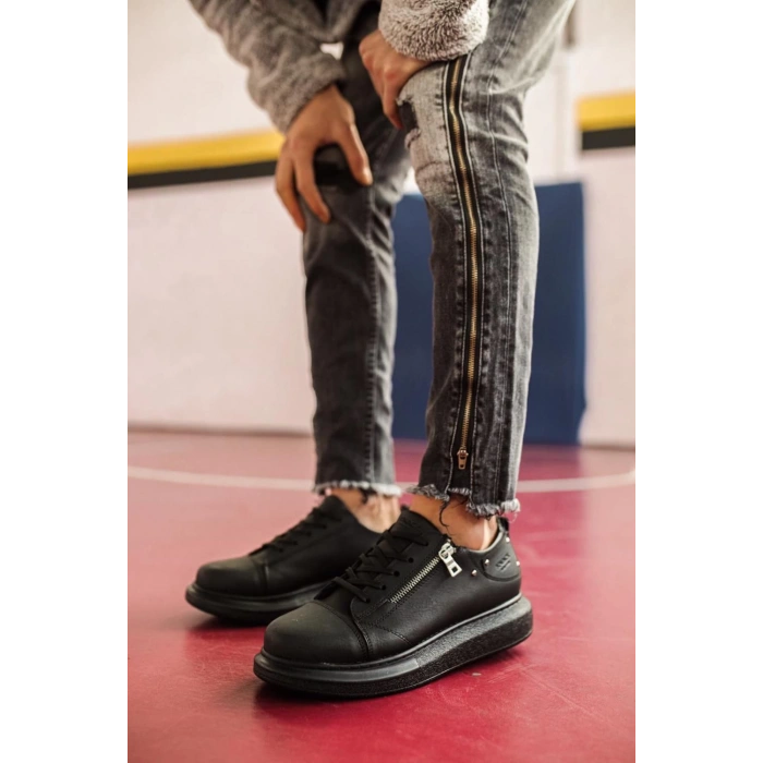 Yüksek Taban Günlük Ayakkabı  Siyah (Siyah Taban)