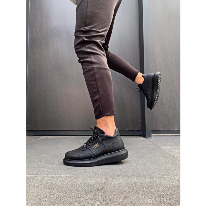 Yüksek Taban Günlük Ayakkabı  Siyah (Siyah Taban)