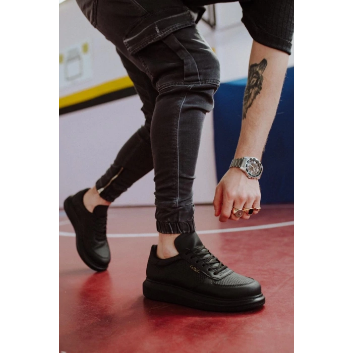 Yüksek Taban Günlük Ayakkabı  Siyah (Siyah Taban)